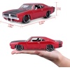 image:image1969 Dodge Charger RT Red Metallic with Black Hood and Black Stripes Classic Muscle 125 Diecast Model Car by Maisto