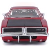 image:image1969 Dodge Charger RT Red Metallic with Black Hood and Black Stripes Classic Muscle 125 Diecast Model Car by Maisto