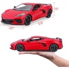 image:image2020 Chevrolet Corvette Stingray C8 Dark Gray Metallic with Racing Stripes 118 Diecast Model Car by Maisto