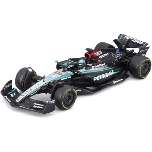 image:imageBburago 143 Scale 2024 Formula Race Mercedes W15 Diecast Vehicle with Helmet Russell 63