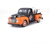 image:image1948 Ford F1 Pickup Truck with 1958 Harley Davidson FLH Duo Glide Motorcycle Orange and Black 124 Diecast Models by Maisto
