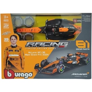 image:imageBburago 124 Race Formula McLaren MCL38 Model Kit Piastri 81 wHelmet 2024 wo Stand